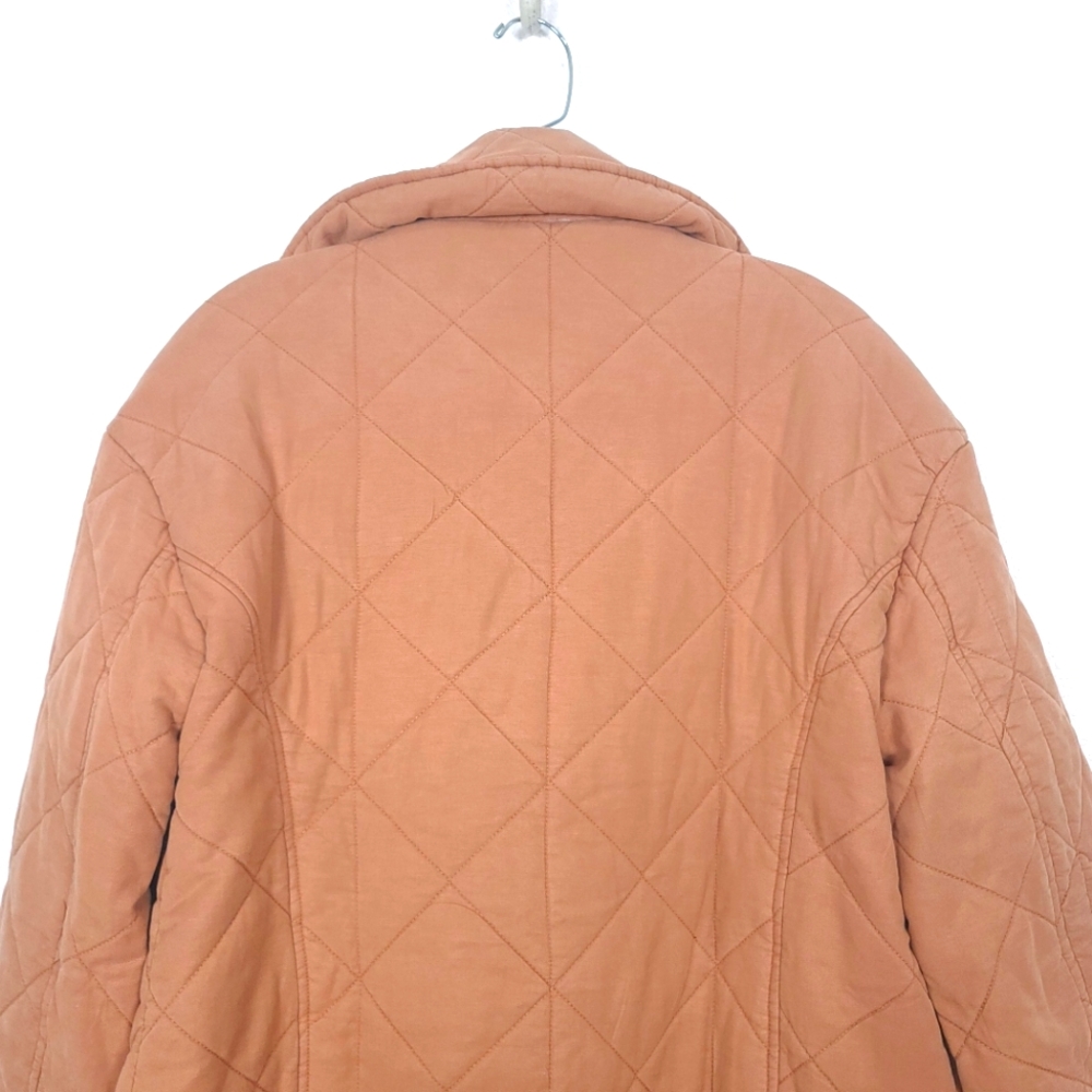 AVEC LES FILLES Quilted Doubled Breasted Cozy Camel Tan Coat Jacket - Picture 13 of 16